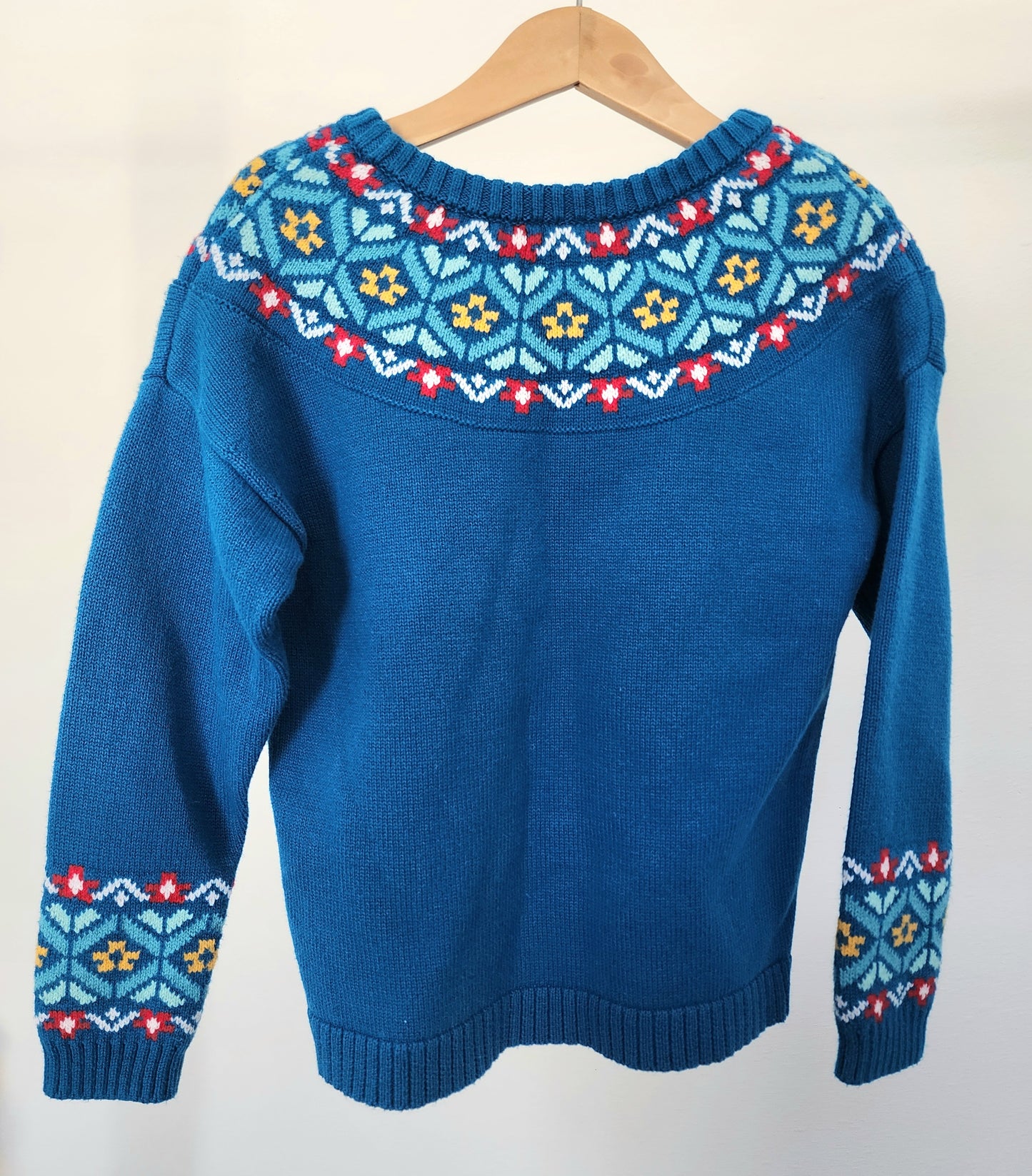 Hanna Andersson Fair Isle blue sweater, size 120 (kids)