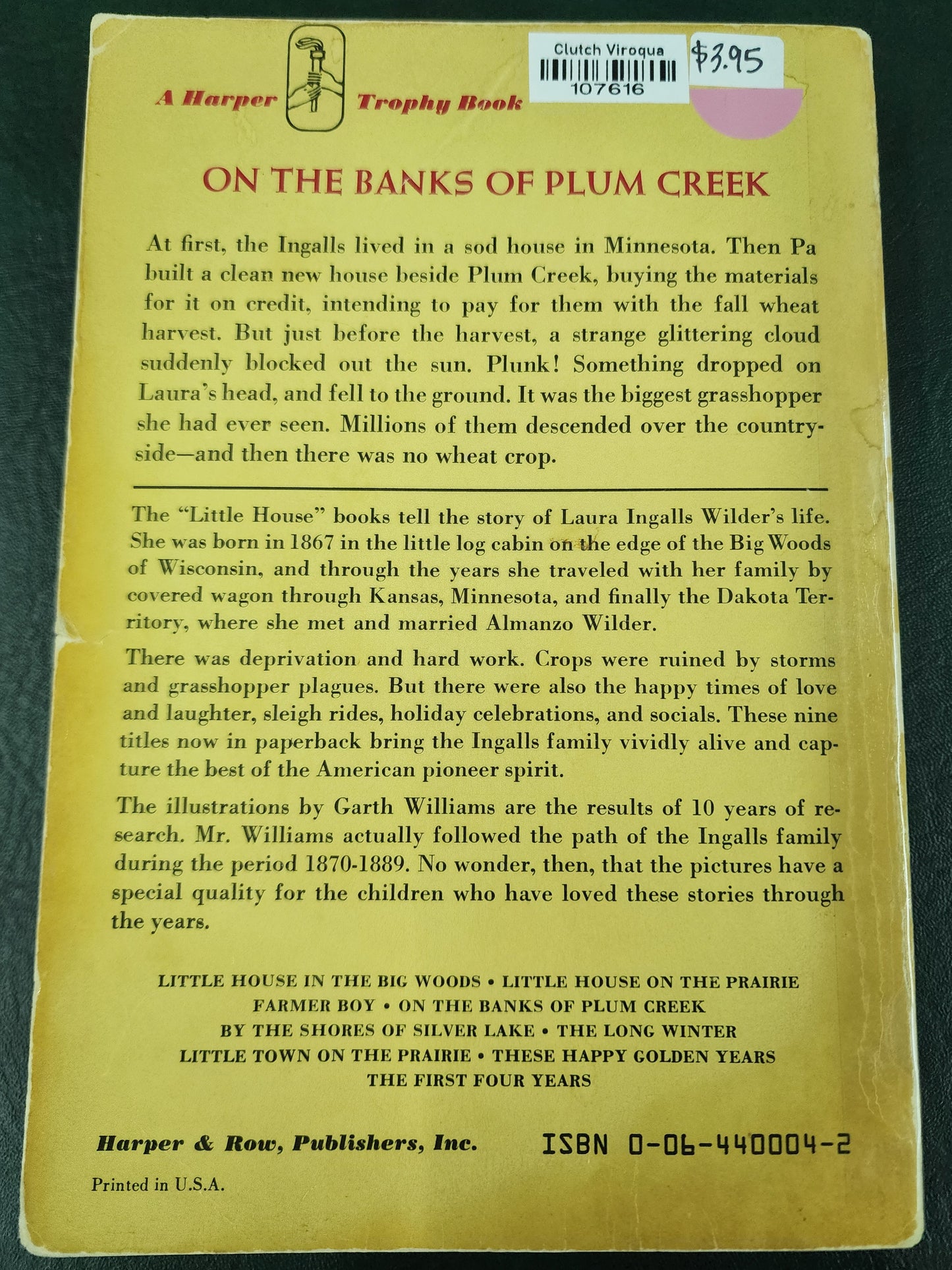On the Banks of Plum Creek by Laura Ingalls Wilder