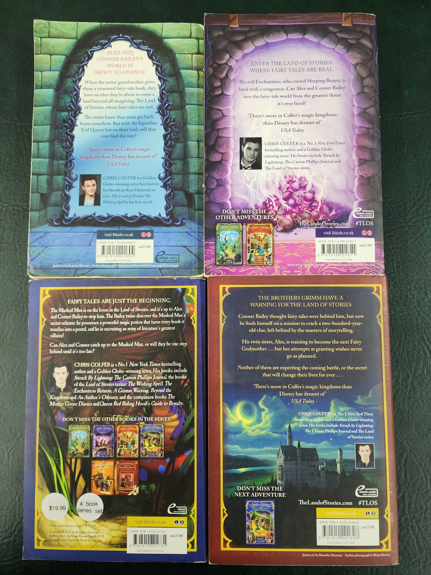 The Land of Stories by Chris Colfer, set of 4 books