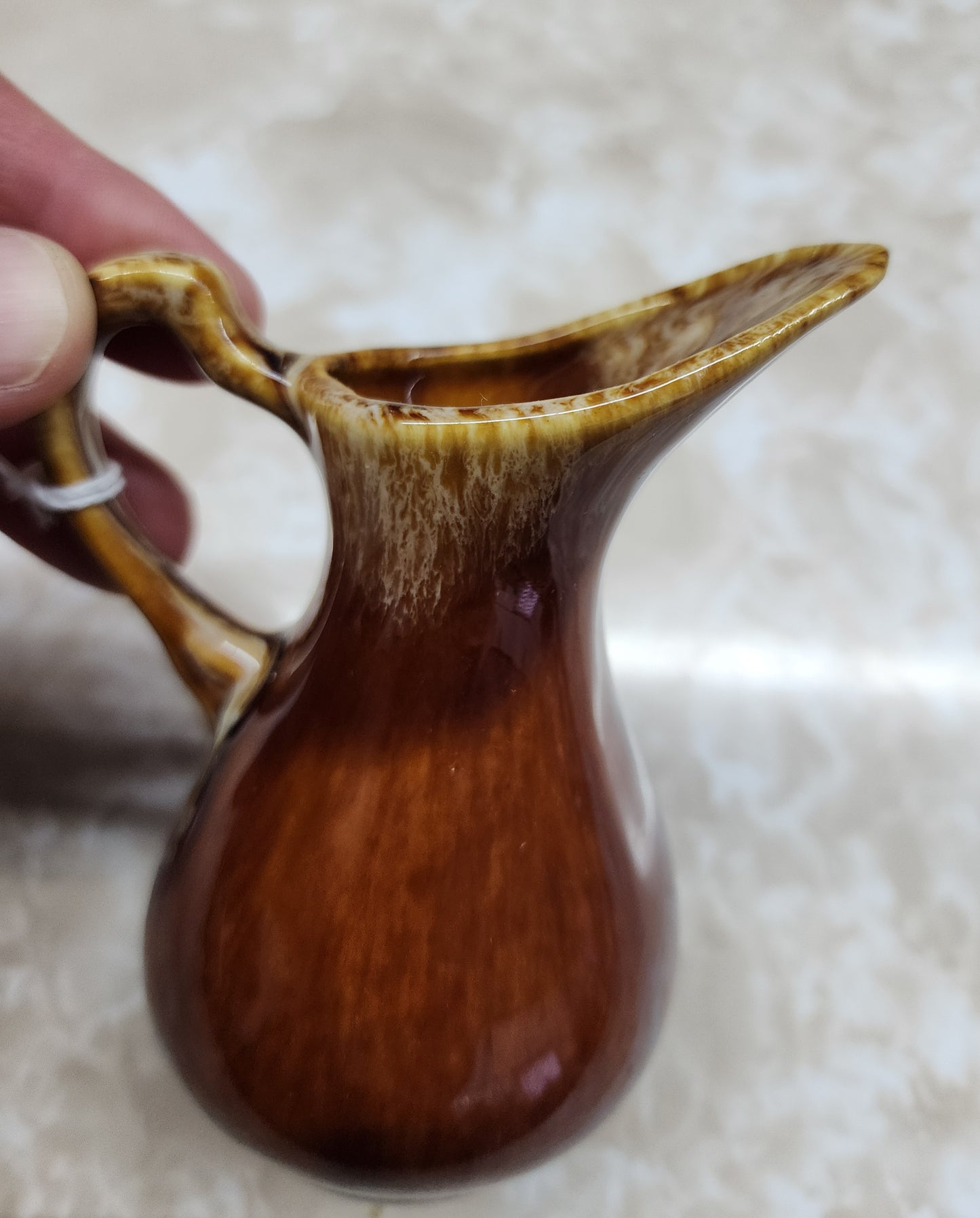 Small Brown Ceramic Pitcher