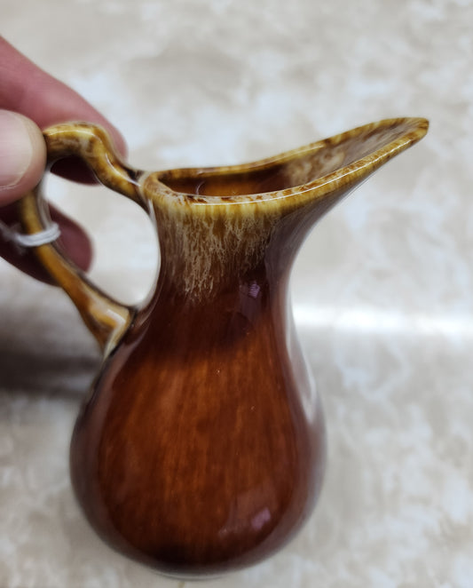 Small Brown Ceramic Pitcher