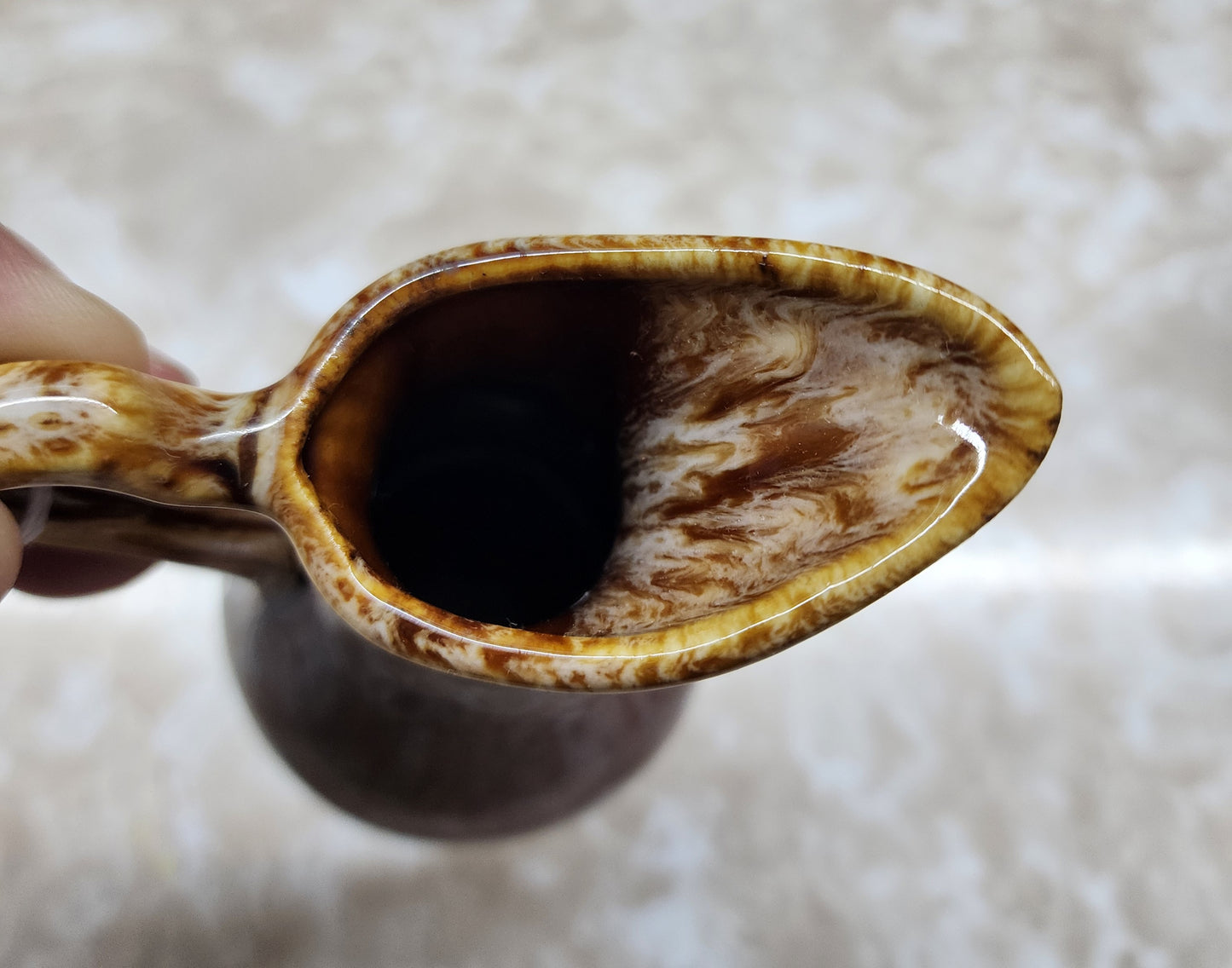 Small Brown Ceramic Pitcher