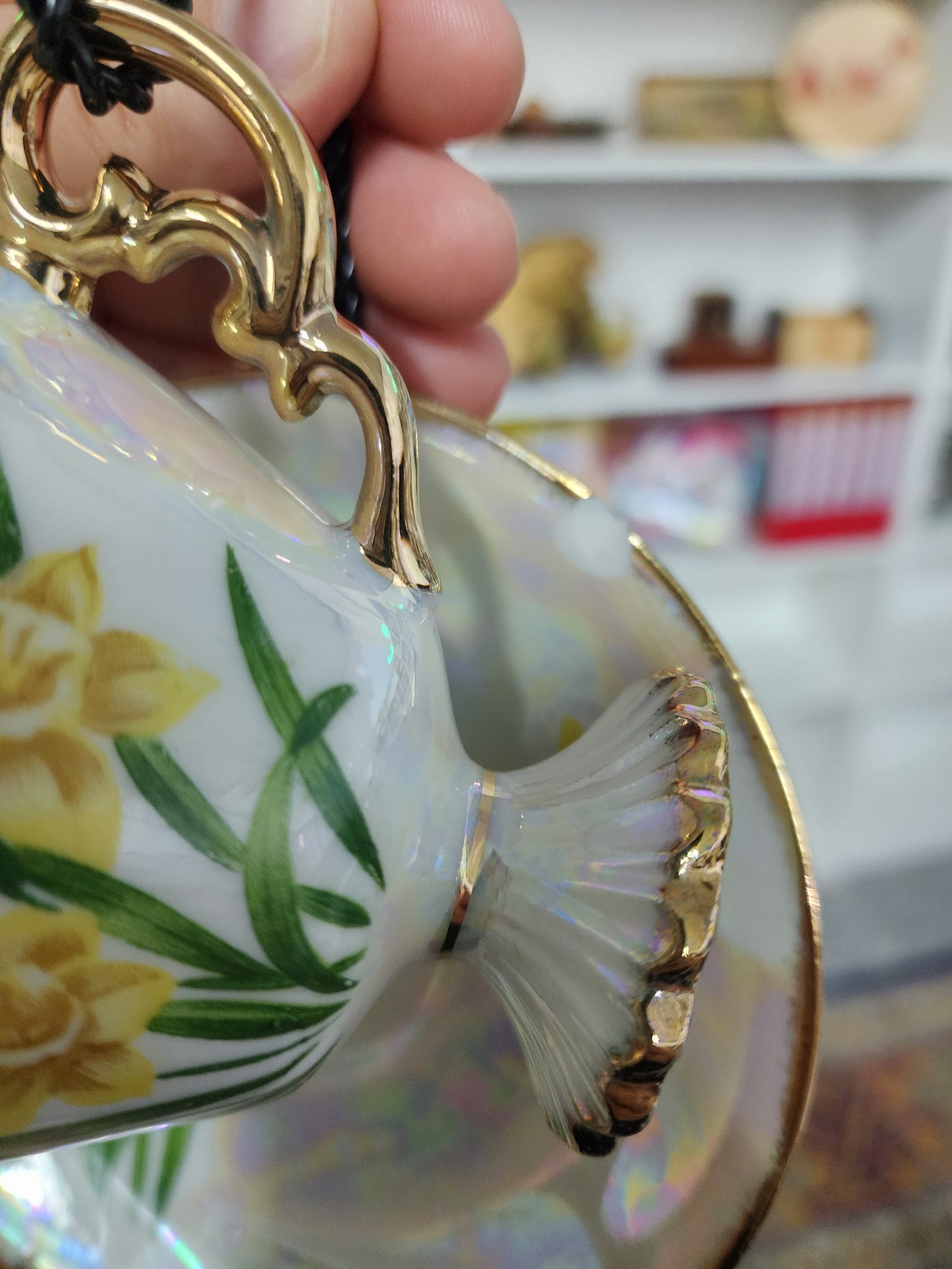 Norleans Daffodil Tea Cup and Saucer, one chip on saucer