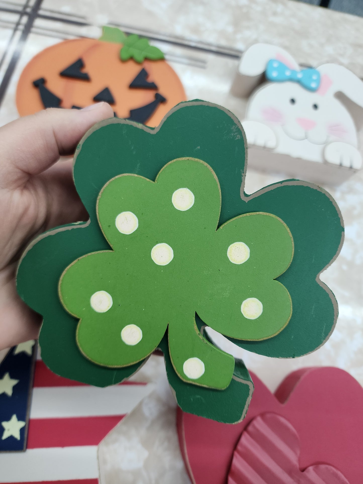 Set of 8 Holiday Decorations, Wood