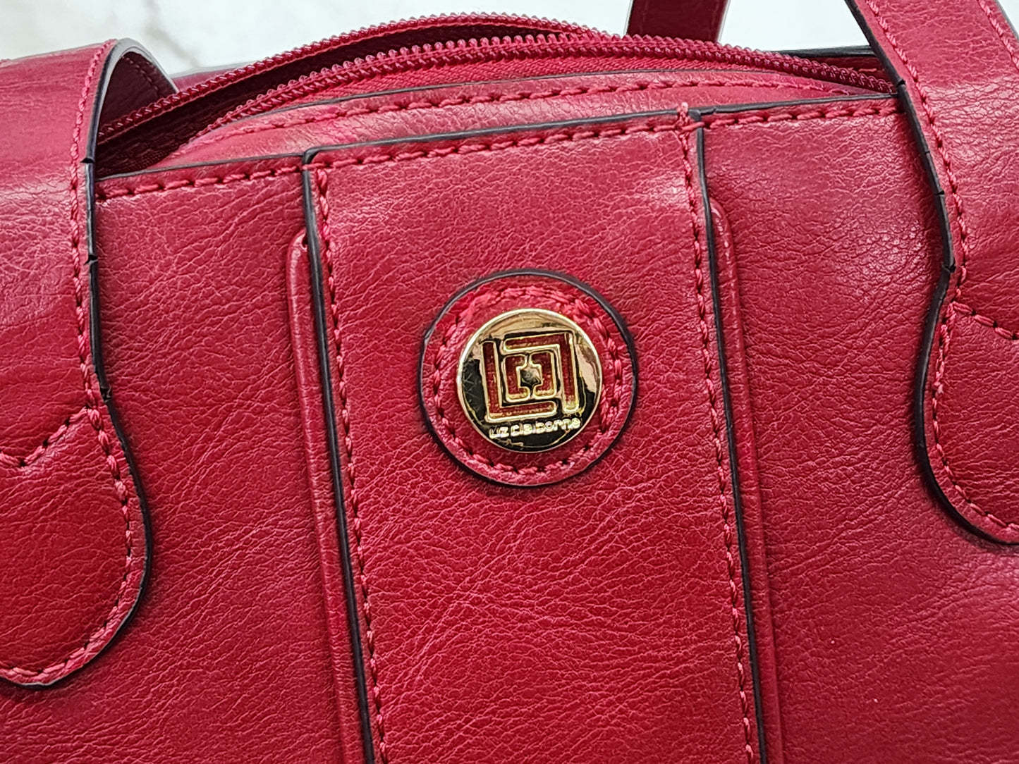Liz Claiborne Vintage Red Purse with Gold Logo