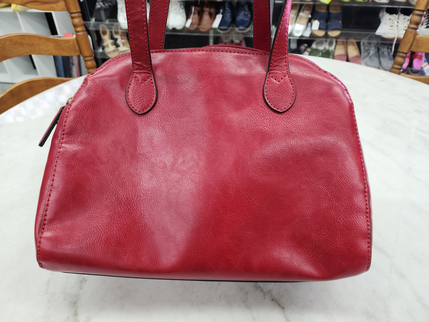 Liz Claiborne Vintage Red Purse with Gold Logo