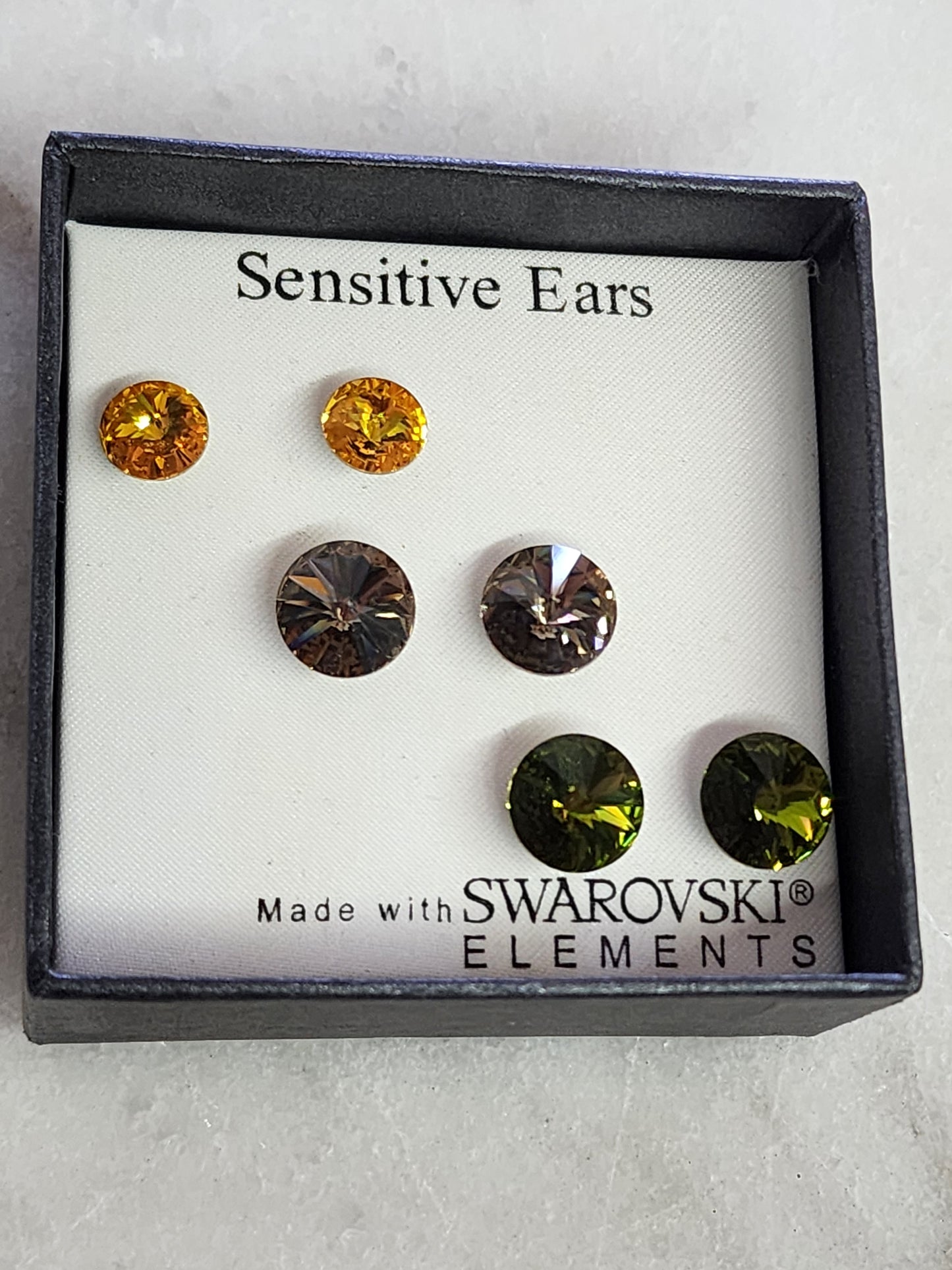 Glass Stud Earrings - Set of 3 NEW