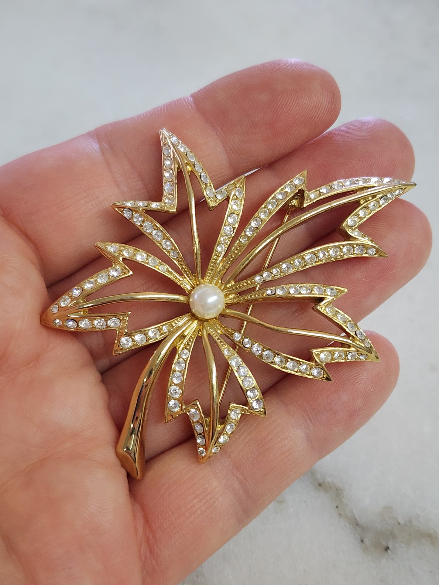 Vintage Napier Large Leaf Brooch