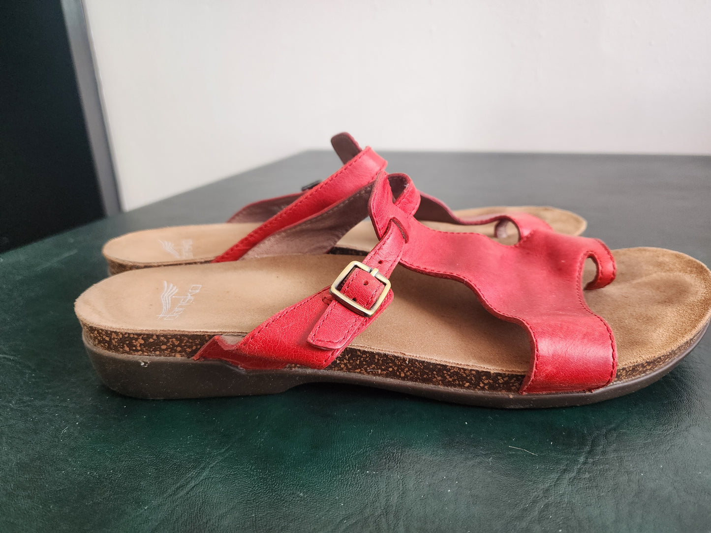 Dansko Red Leather Sandals, Women's 42