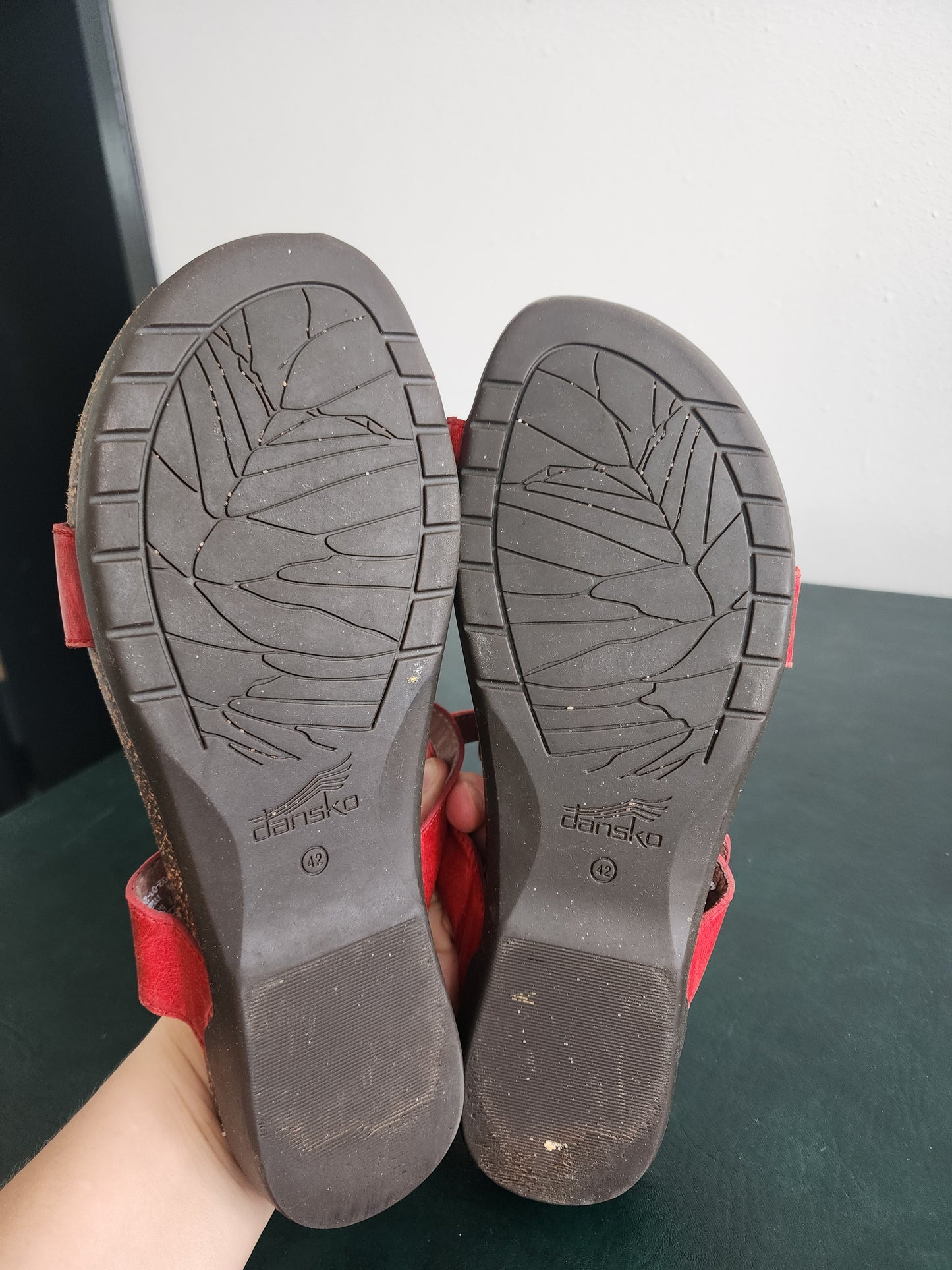 Dansko Red Leather Sandals, Women's 42