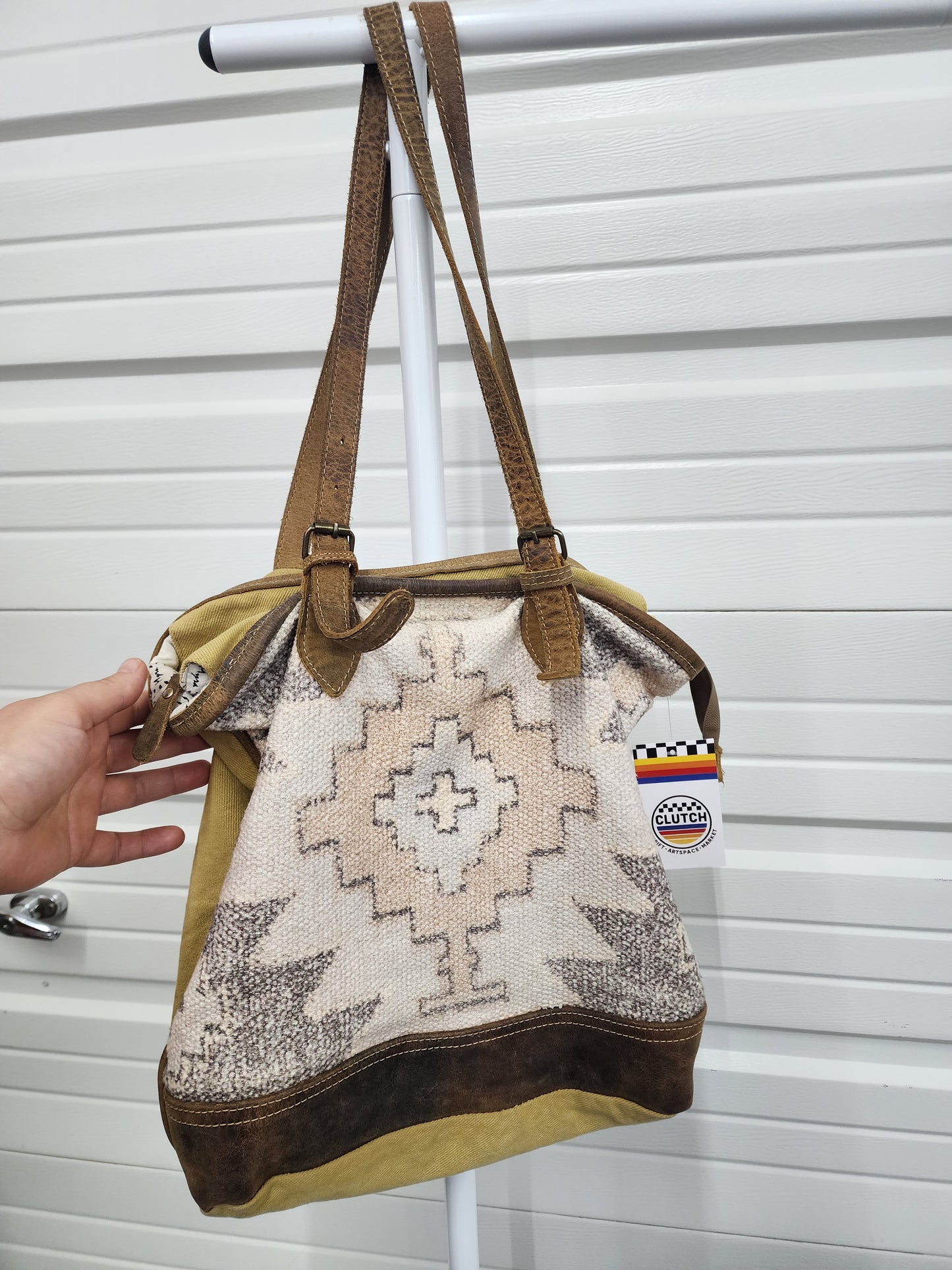 Myra Bag, Rug-Style with leather handles