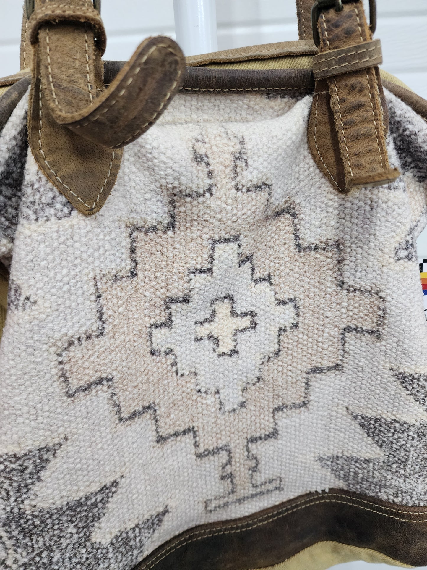 Myra Bag, Rug-Style with leather handles