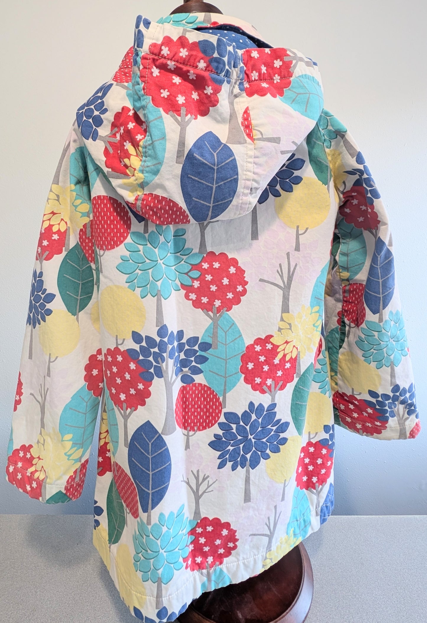 Mini Boden tree/floral trench style jacket, size 7-8