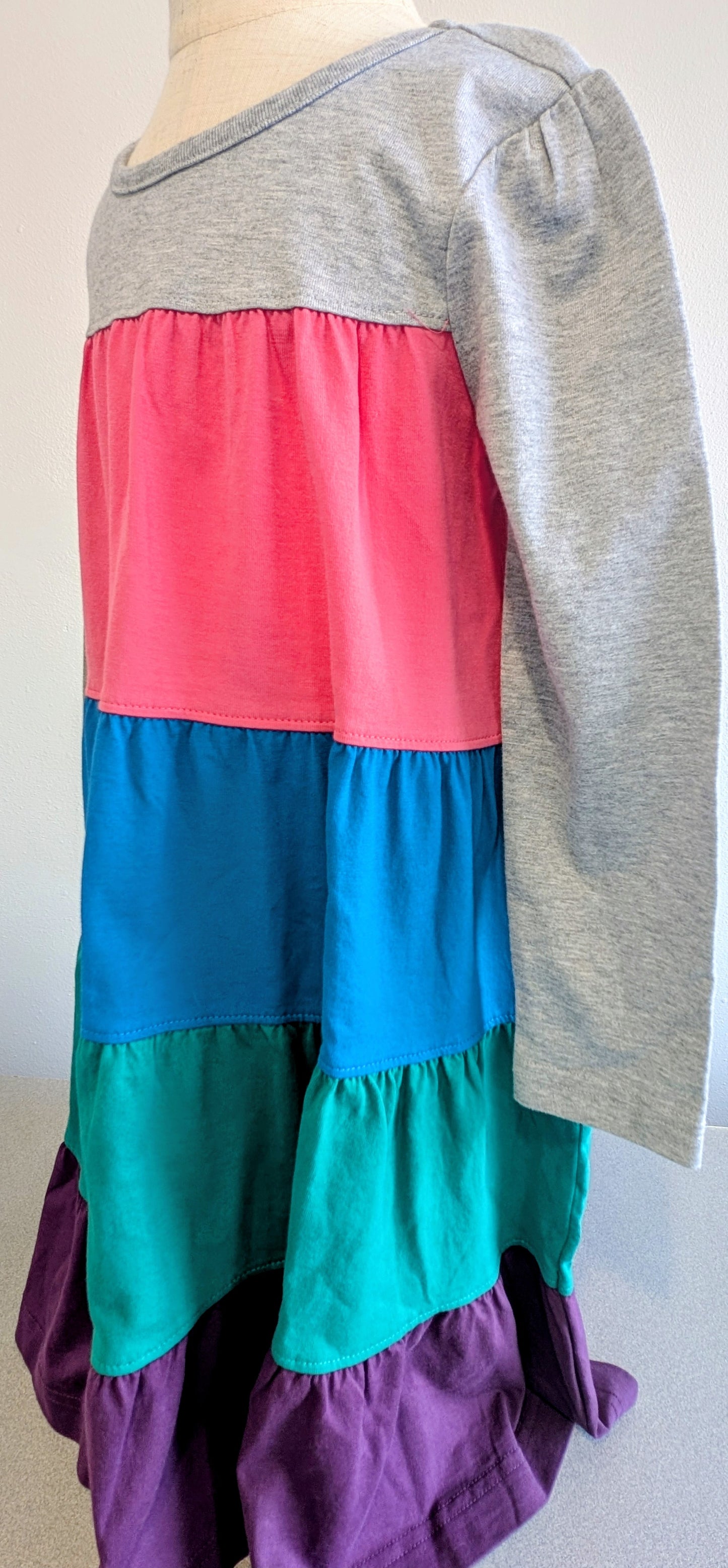 Hanna Andersson Color Block Tiered Twirl Dress, Size 110 (kids)