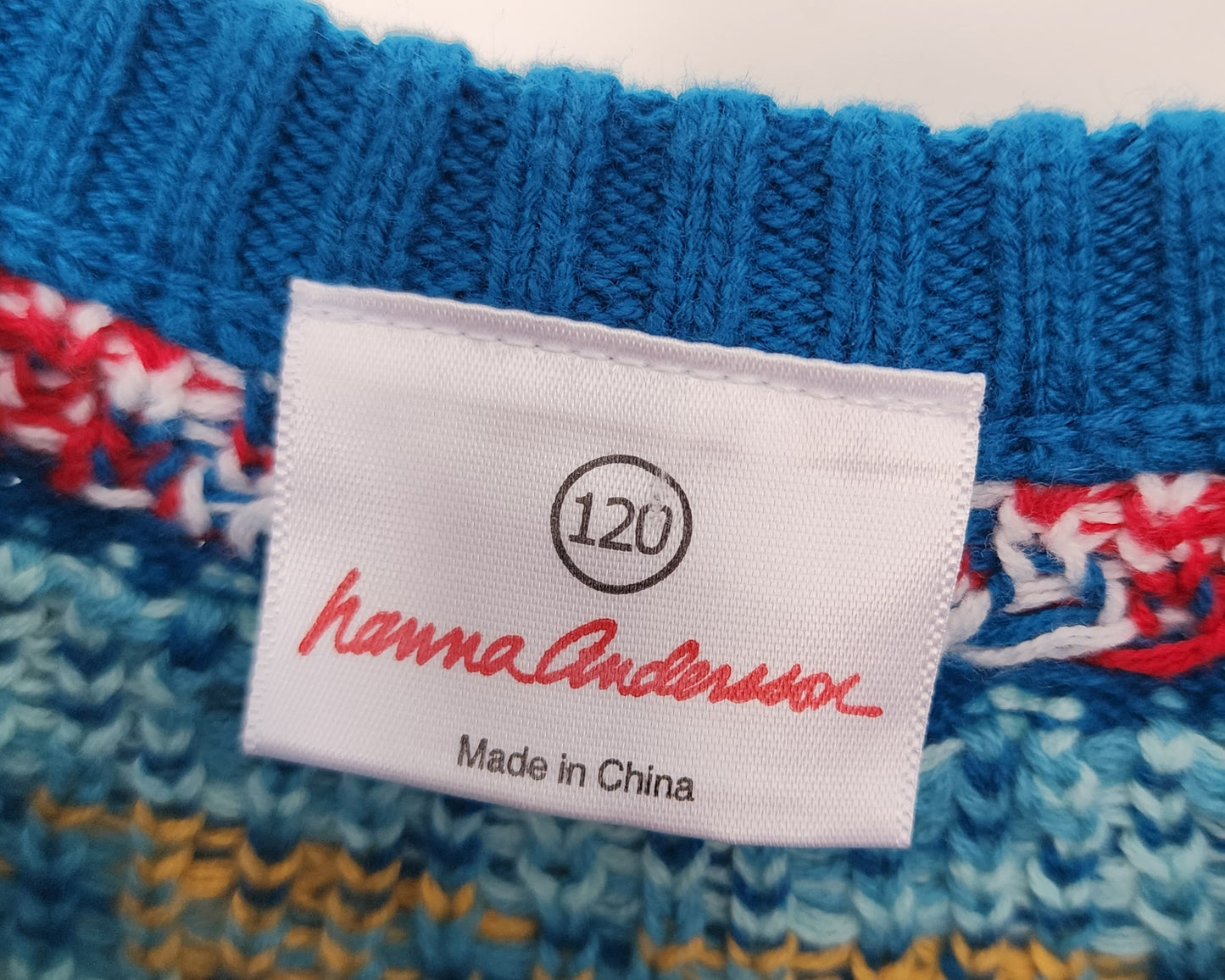 Hanna Andersson Fair Isle blue sweater, size 120 (kids)