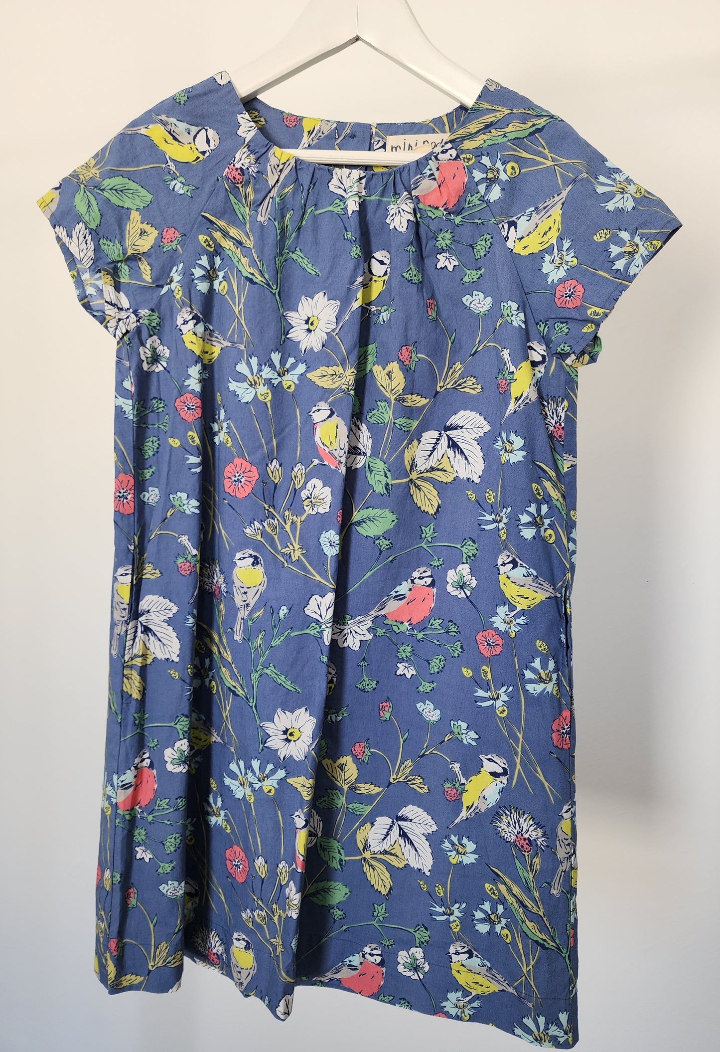 Mini Boden Floral and Birds Dress, size 7/8 (kids)