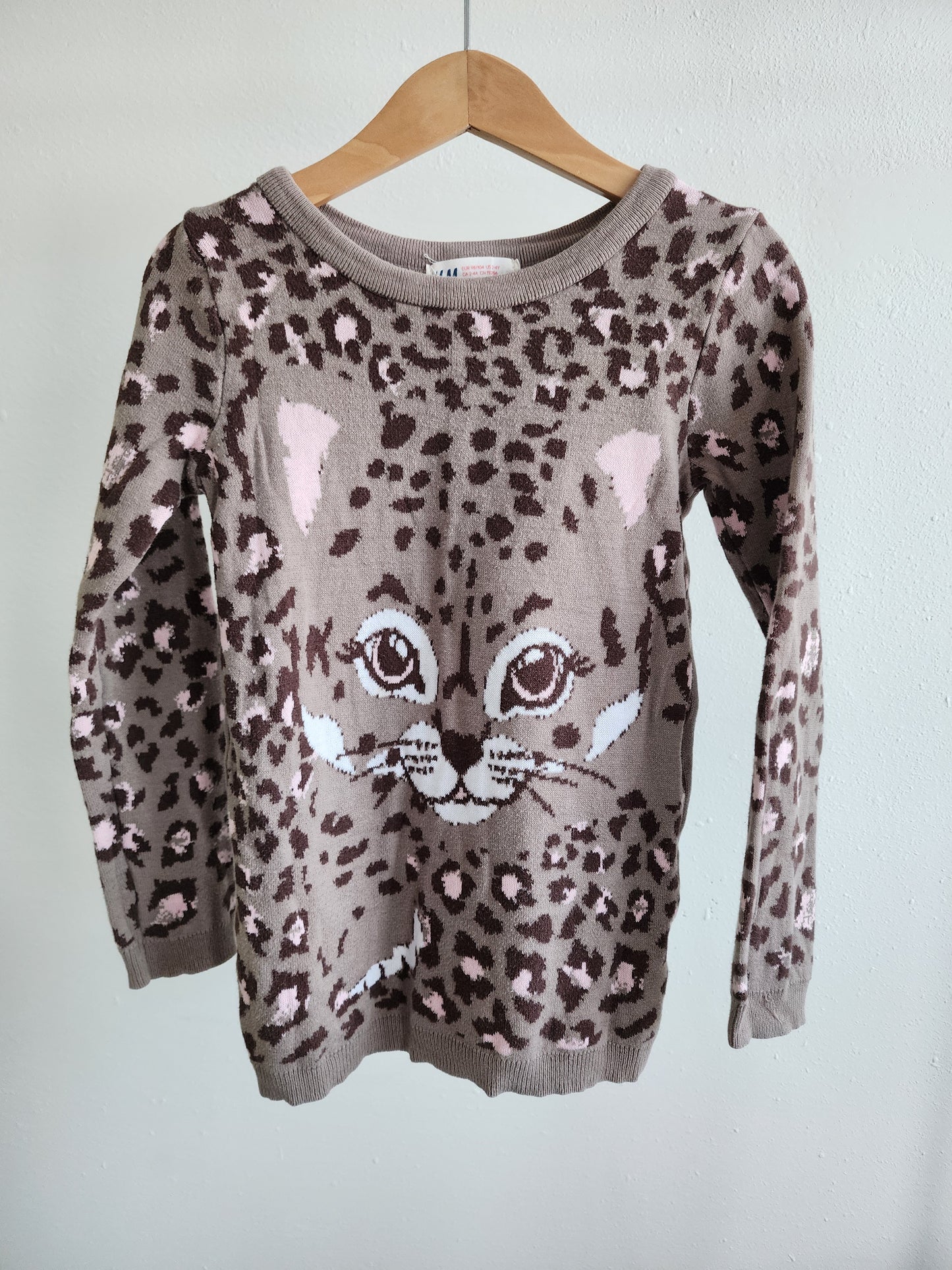 H&M cheetah sweater dress, size 2-4 yrs