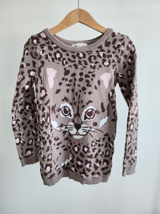 H&M cheetah sweater dress, size 2-4 yrs