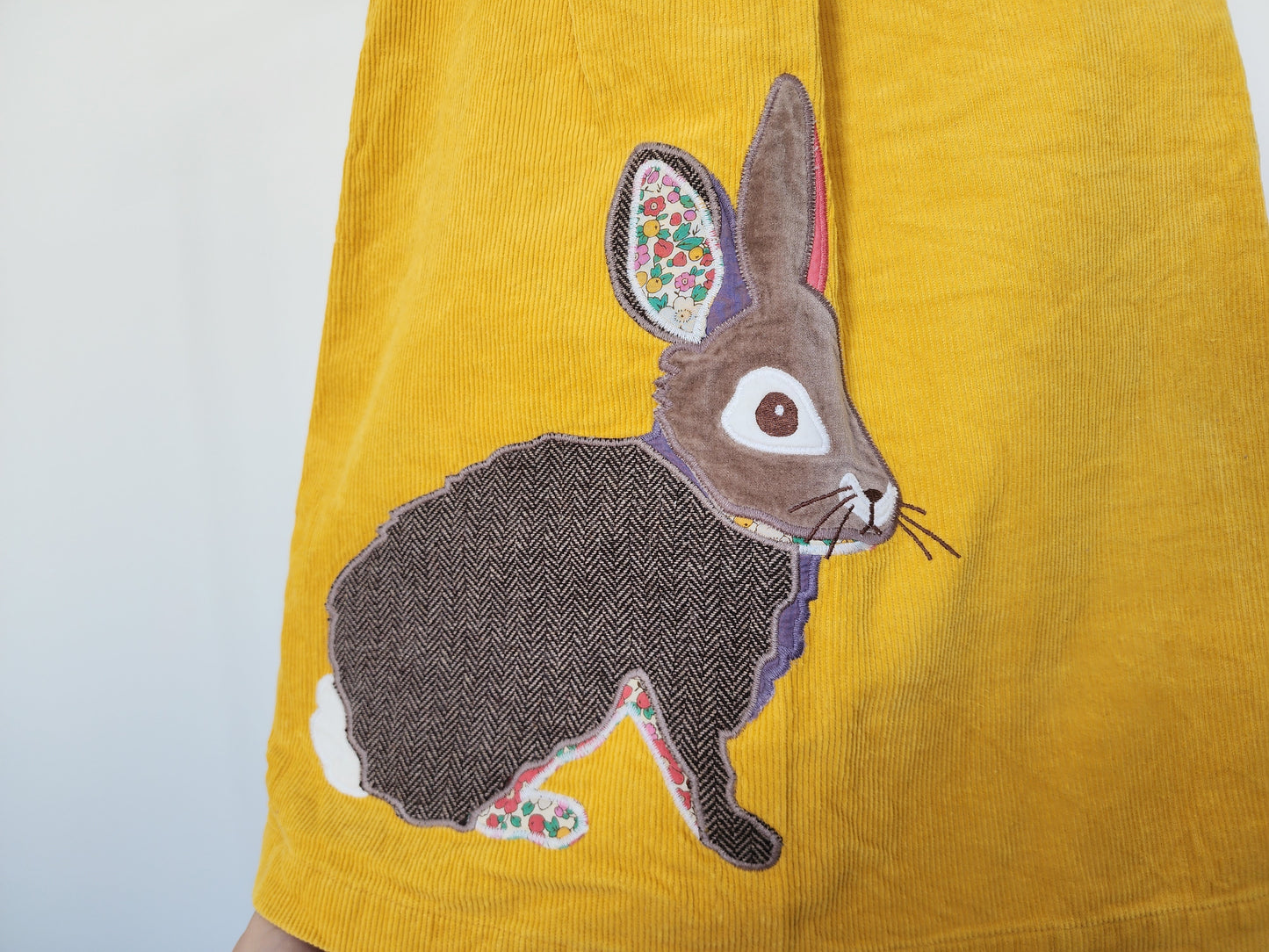 Mini Boden Corduroy Jumper with Rabbit Appliqué, size 7/8 (kids)