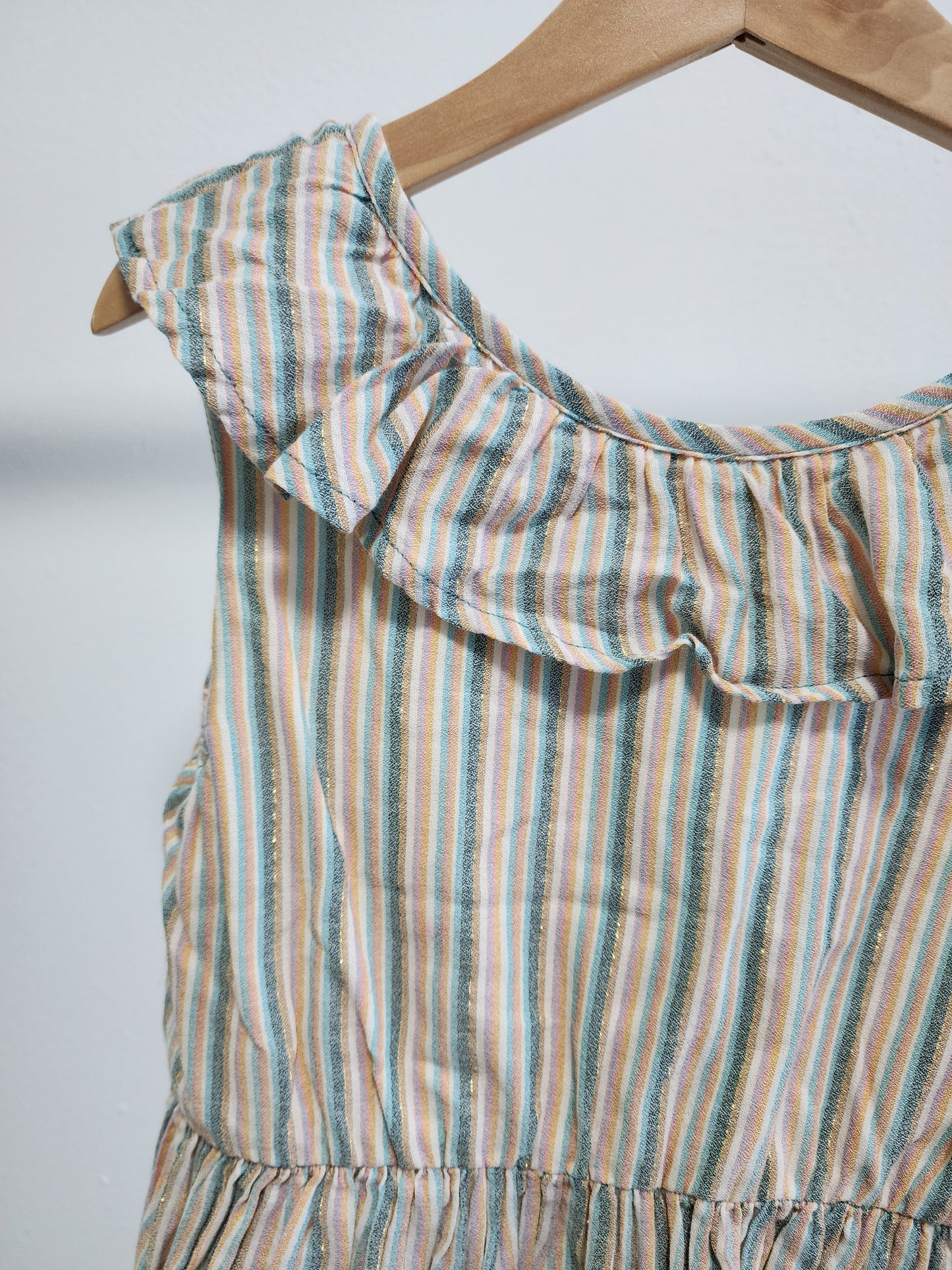Tea Collection Metallic Stripe Dress, Size 8 (Kids)
