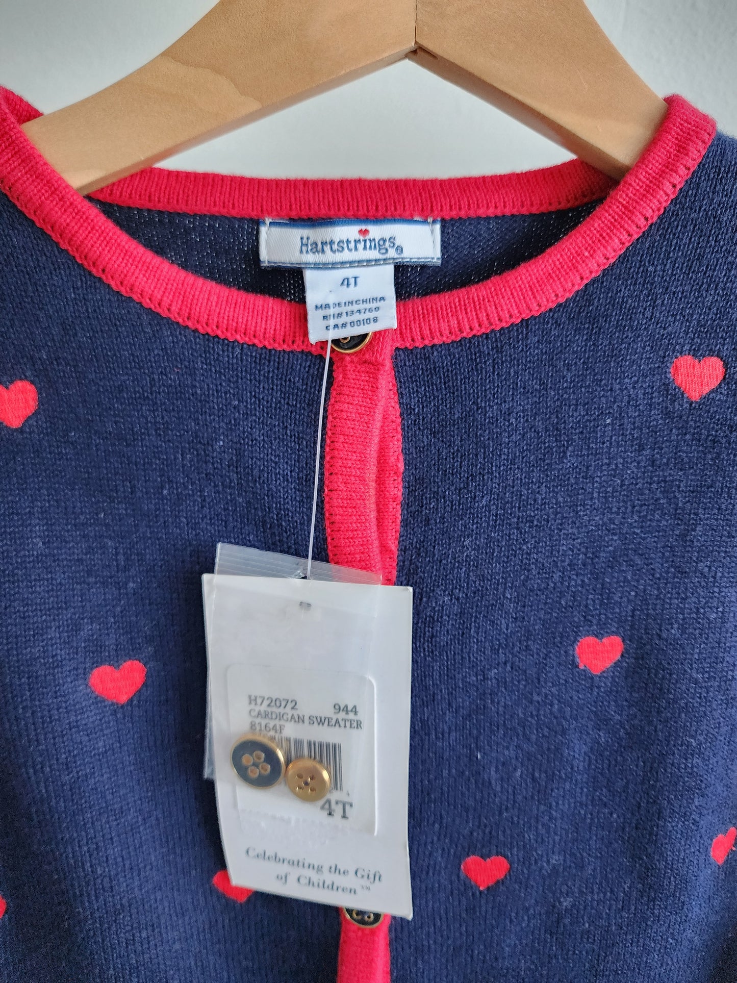 Hartstrings heart sweater, size 4T, NWT