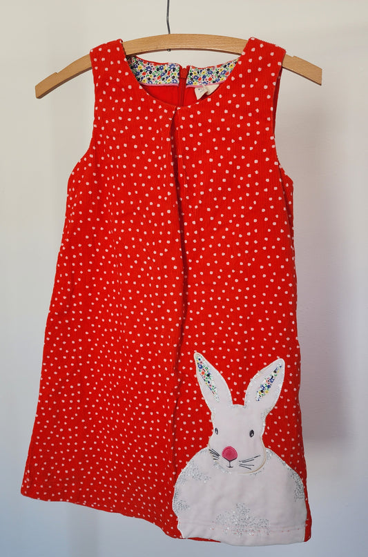 Mini Boden Red Corduroy Jumper with appliqué Rabbit, size 9/10 (kids)