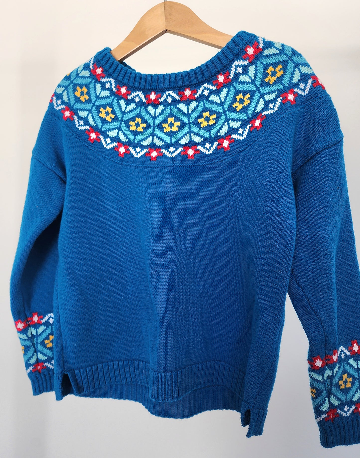 Hanna Andersson Fair Isle blue sweater, size 120 (kids)