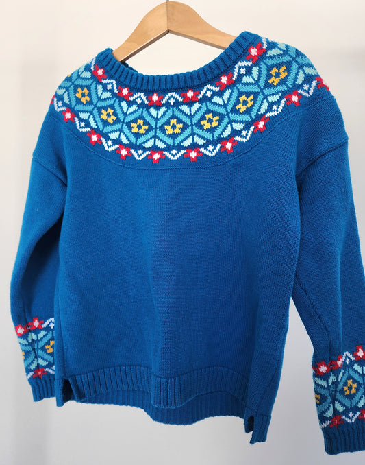 Hanna Andersson Fair Isle blue sweater, size 120 (kids)