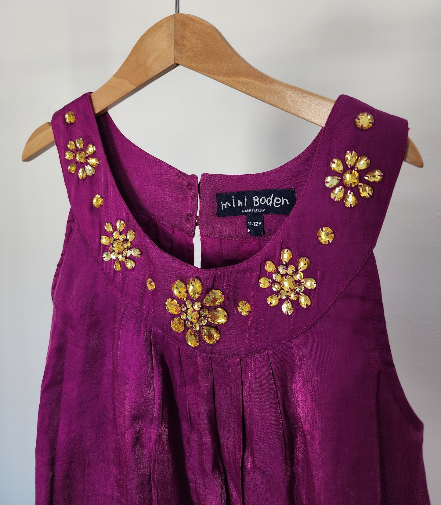 Mini Boden Jeweled Dress, Fuschia, size 11/12 (kids)