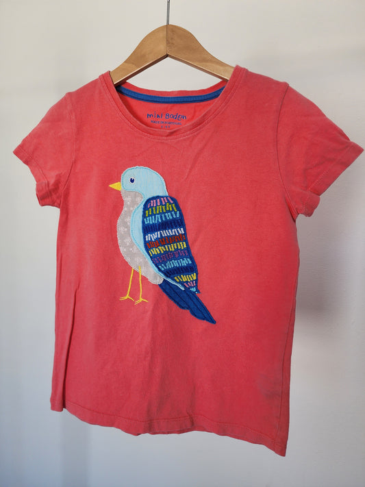 Mini Boden Bird Appliqué Shirt, size 5/6 (kids)