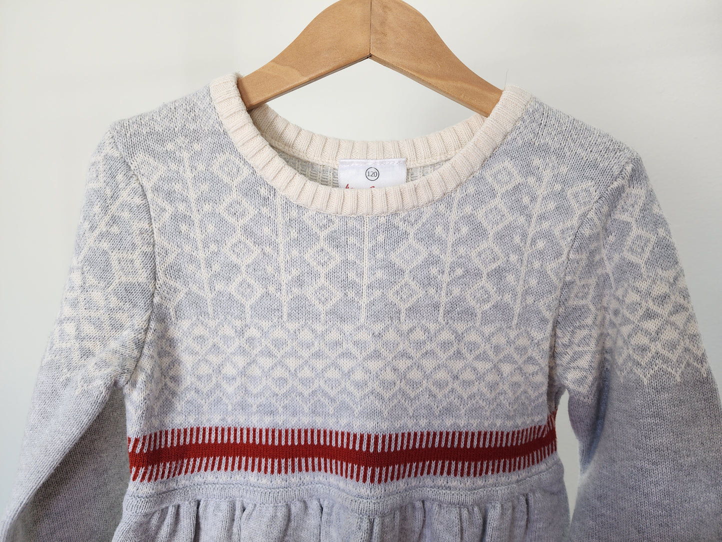 Hanna Andersson Blue/Grey Sweater Dress, Size 120 (Kids)