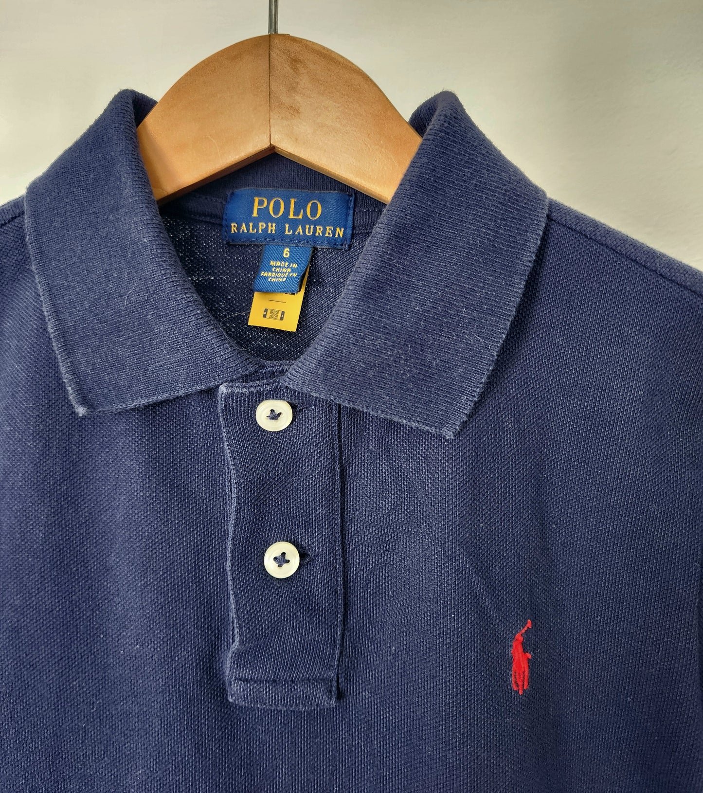 Polo Ralph Lauren navy shirt, size 6 (kids)