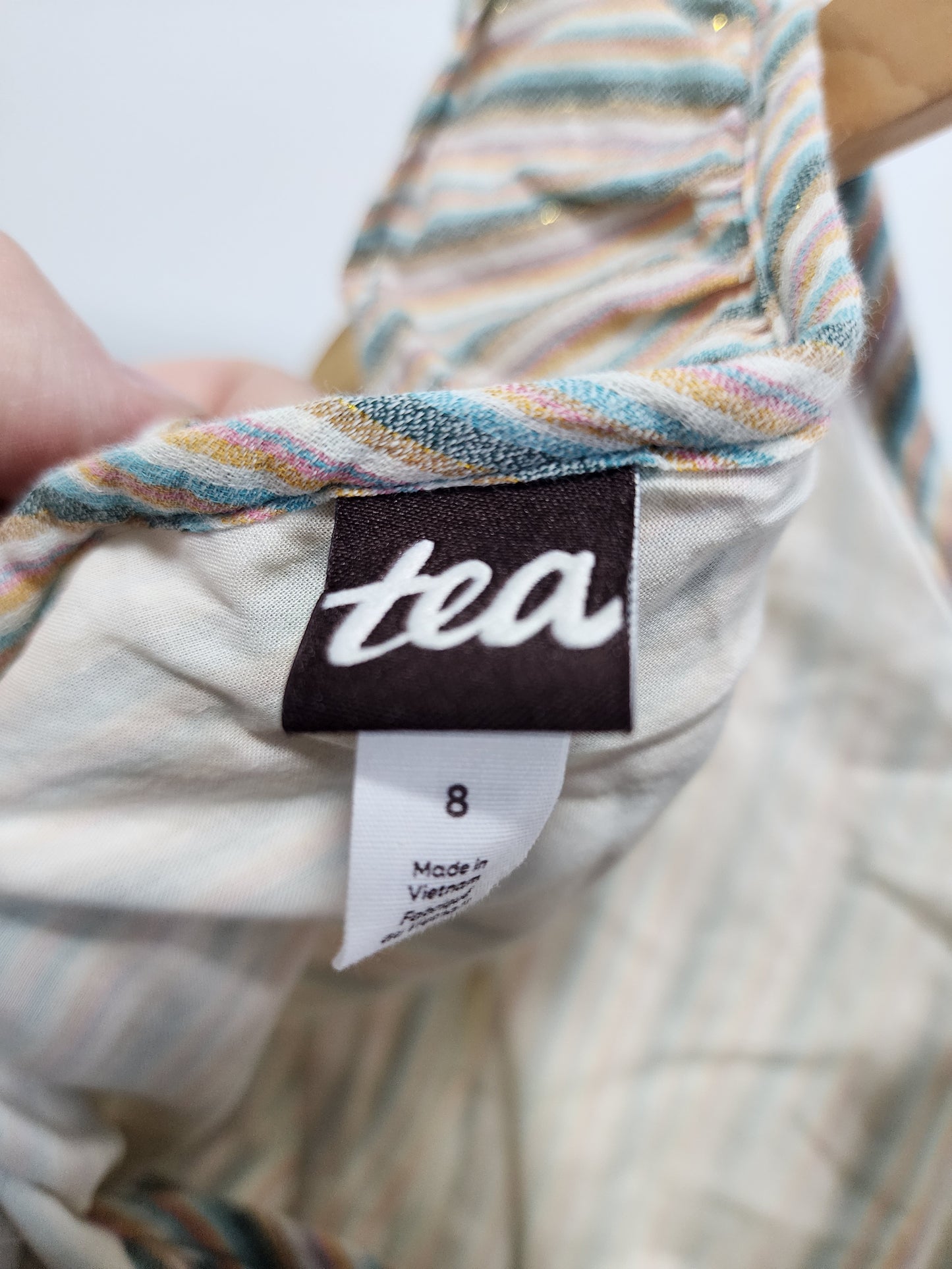 Tea Collection Metallic Stripe Dress, Size 8 (Kids)