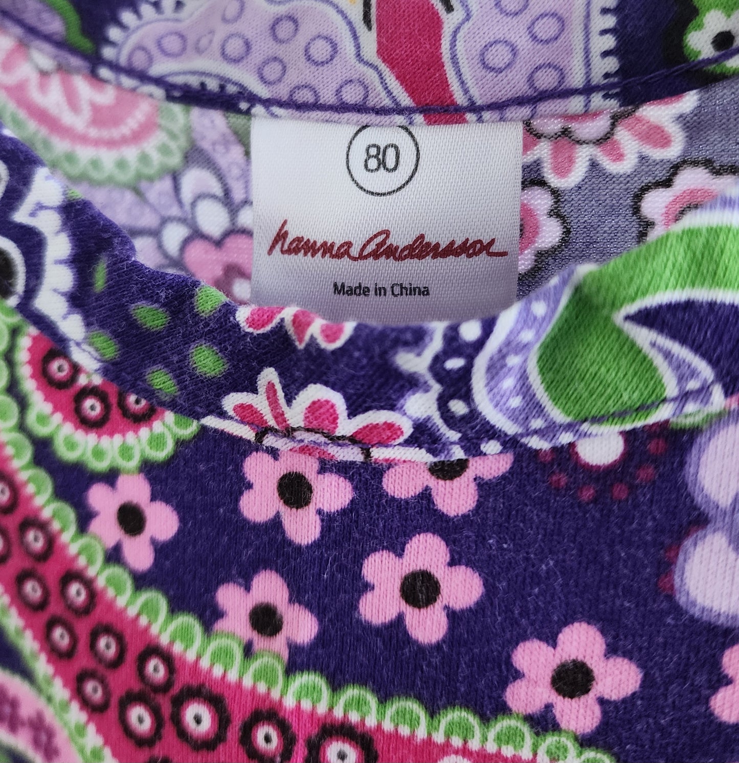 Hanna Andersson layered purple paisley dress, size 80 (kids)
