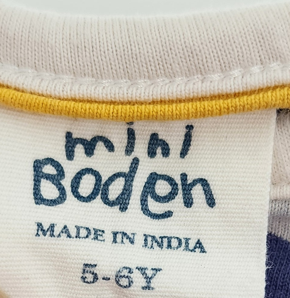 Mini Boden Animal/Stripes Dress, Size 5/6 (Kids)