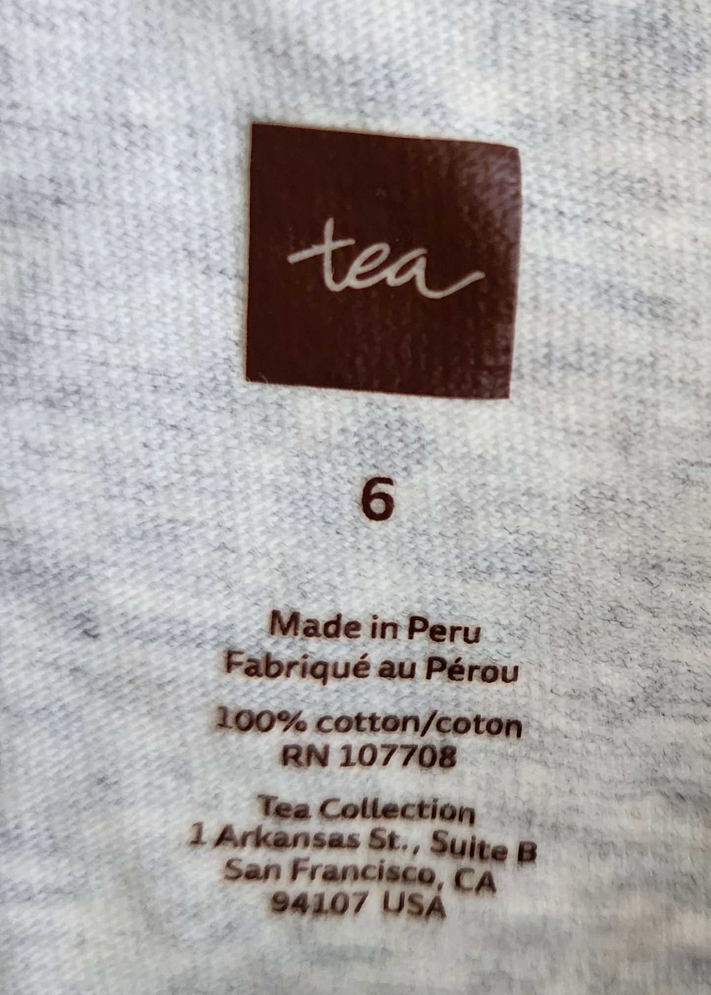 Tea Collection long-sleeve Geisha doll shirt, size 6 (kids)