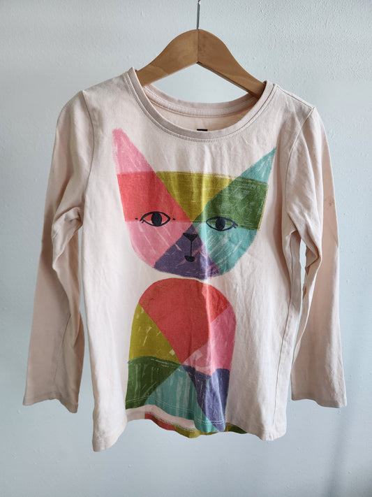 Tea Collection Rainbow Cat Graphic Tee, size 6 (kids)