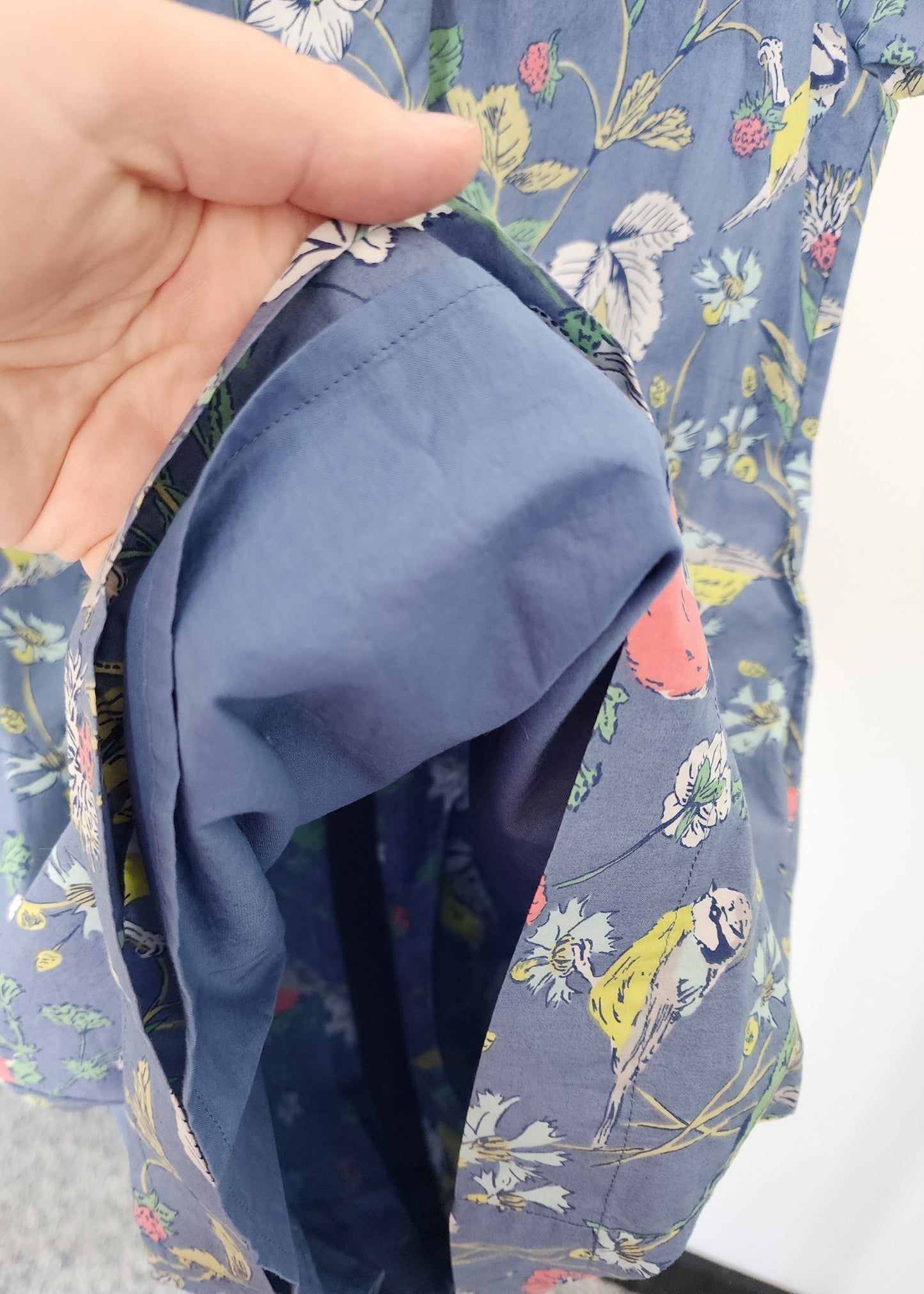 Mini Boden Floral and Birds Dress, size 7/8 (kids)