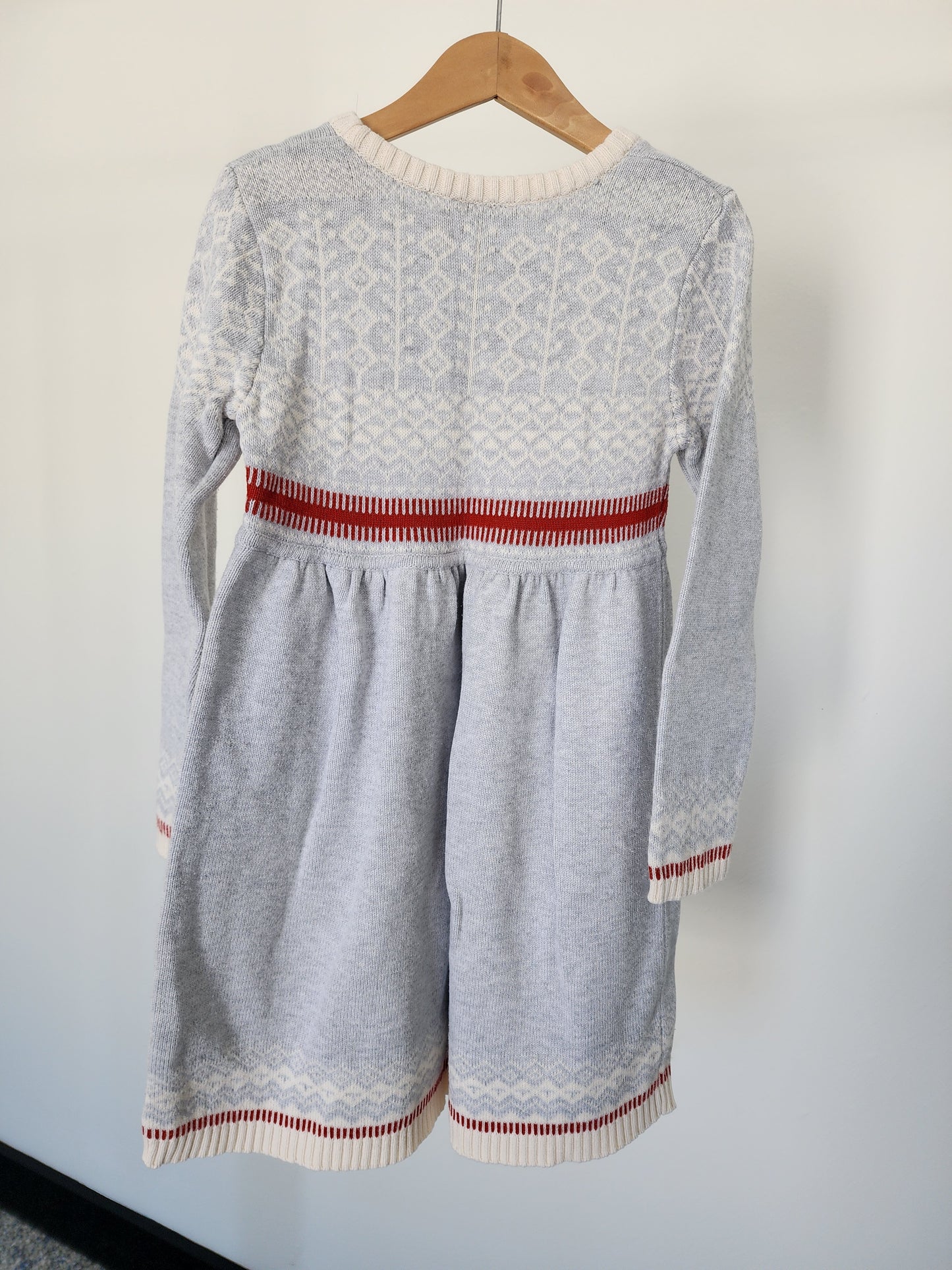 Hanna Andersson Blue/Grey Sweater Dress, Size 120 (Kids)