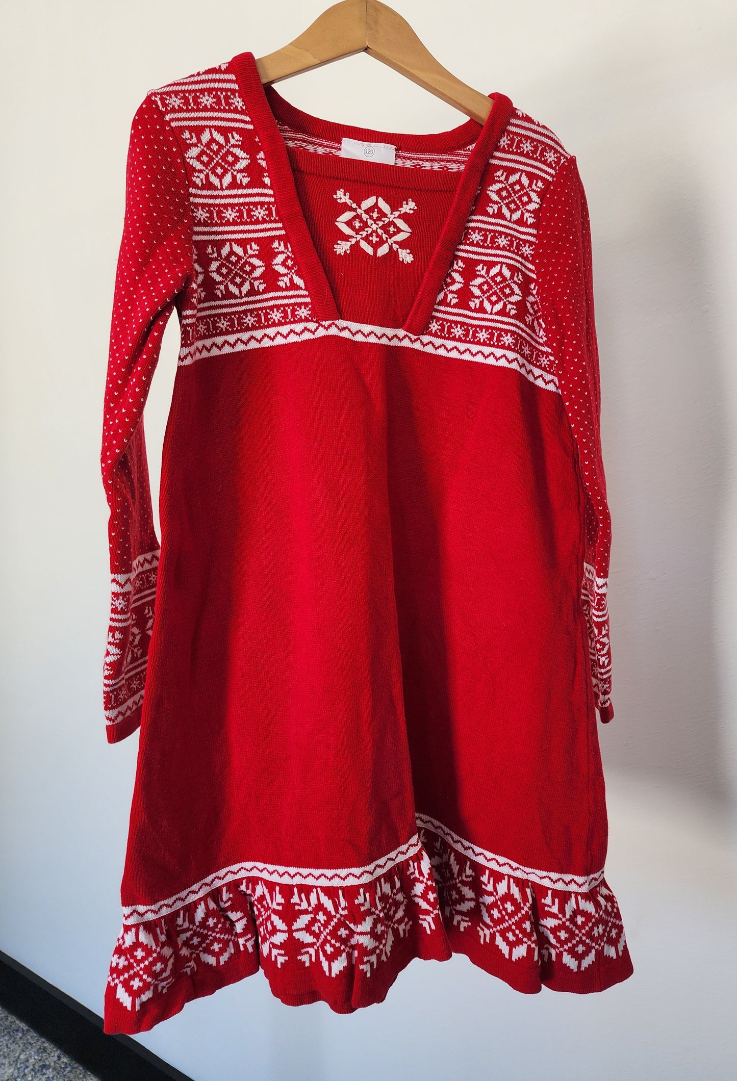 Hanna Andersson Red Sweater Dress, Size 120 (Kids)