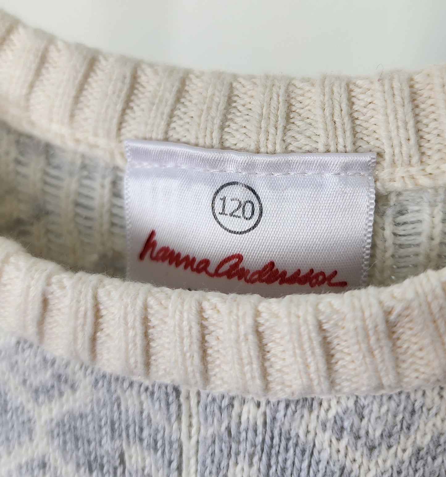 Hanna Andersson Blue/Grey Sweater Dress, Size 120 (Kids)