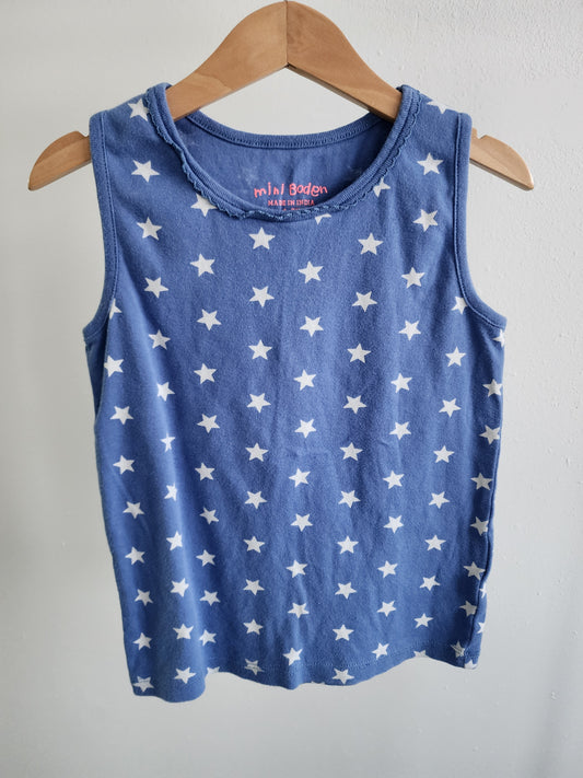 Mini Boden star tank, size 6/7 (kids)