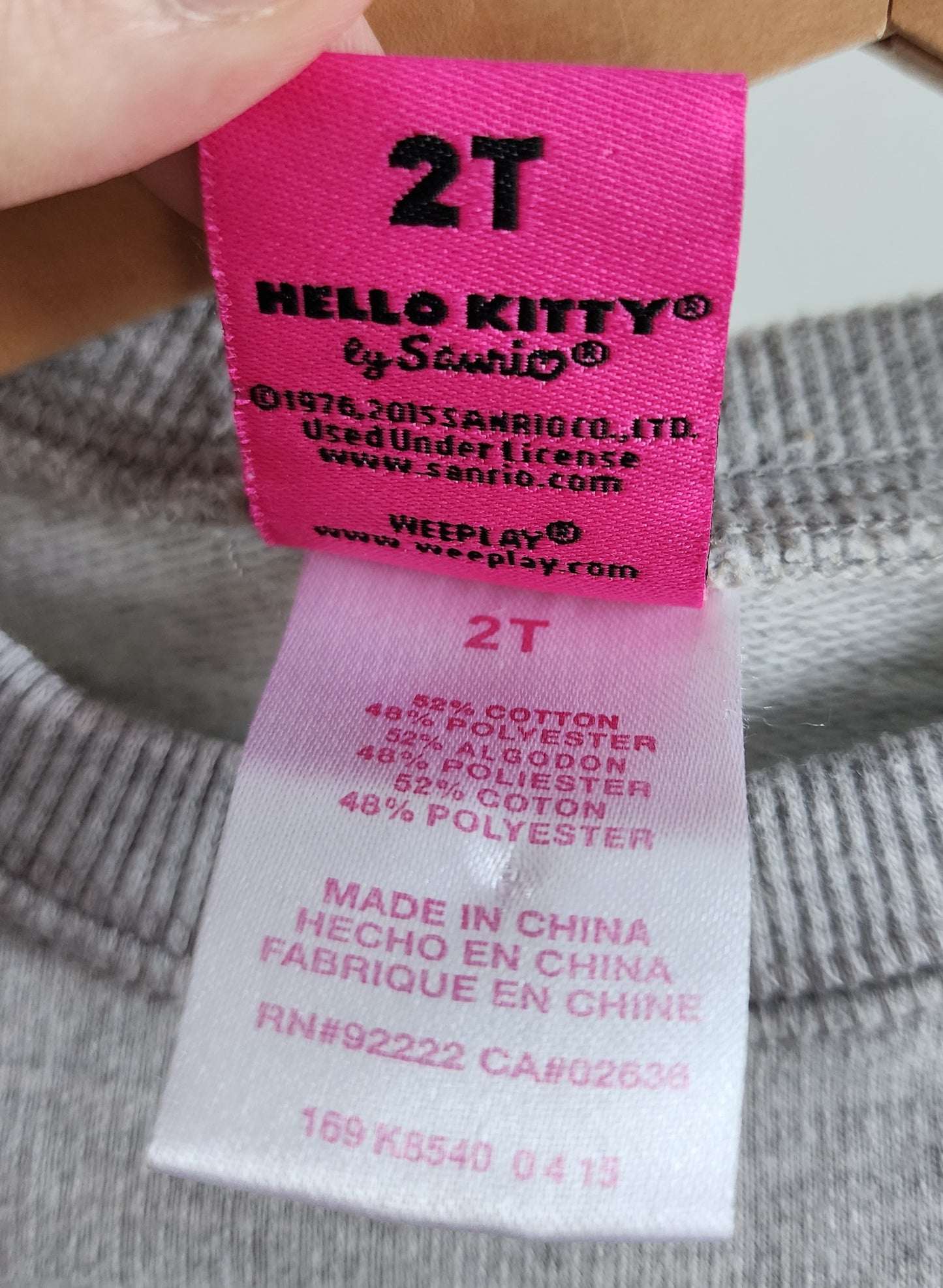 Hello Kitty sweatshirt, size 2T (toddler)