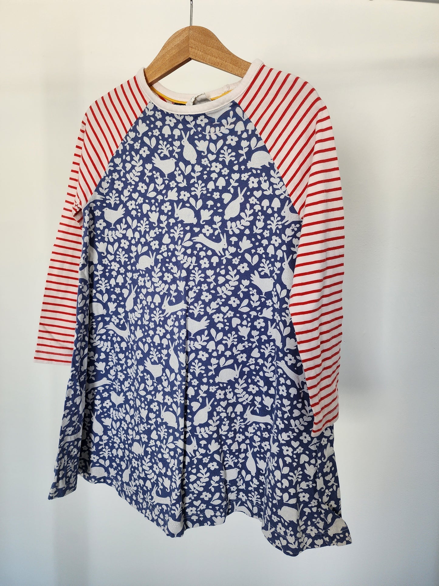 Mini Boden Animal/Stripes Dress, Size 5/6 (Kids)