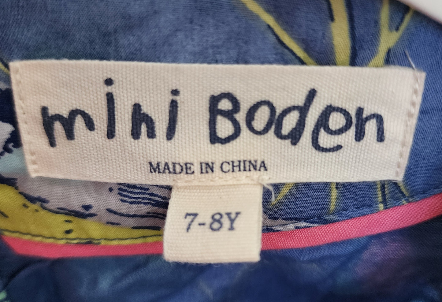 Mini Boden Floral and Birds Dress, size 7/8 (kids)