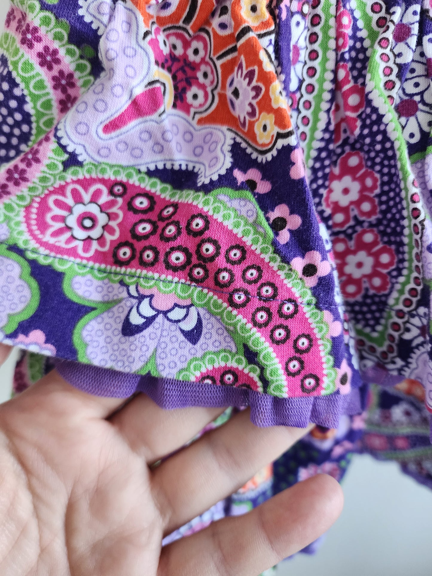 Hanna Andersson layered purple paisley dress, size 80 (kids)