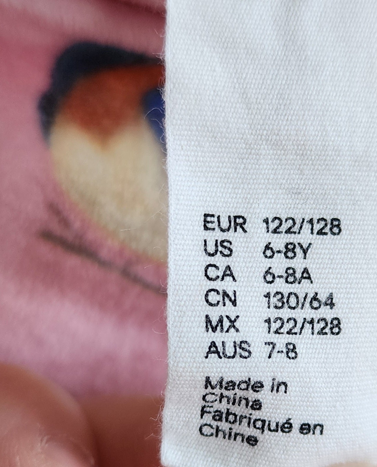 H&M Velvet Animal Sweatshirt, size 6-8 yrs
