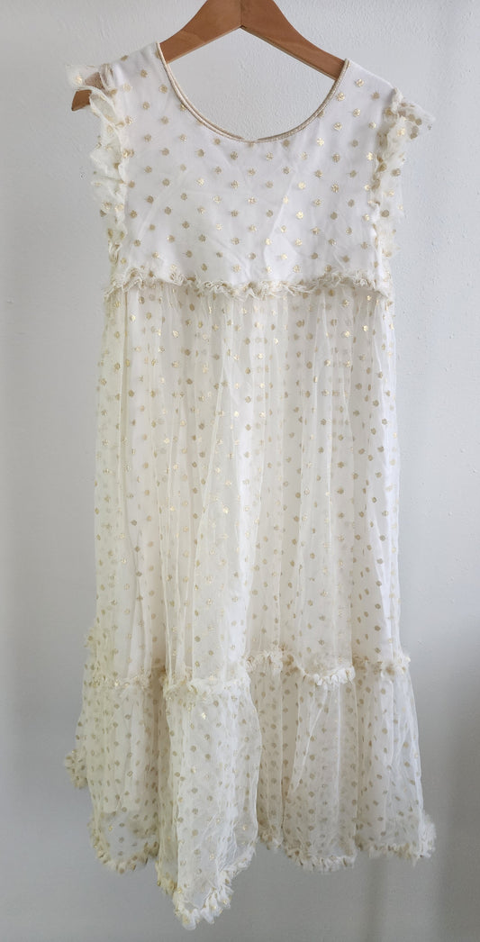 Mini Boden tulle dress with gold dots, size 11/12 (kids)