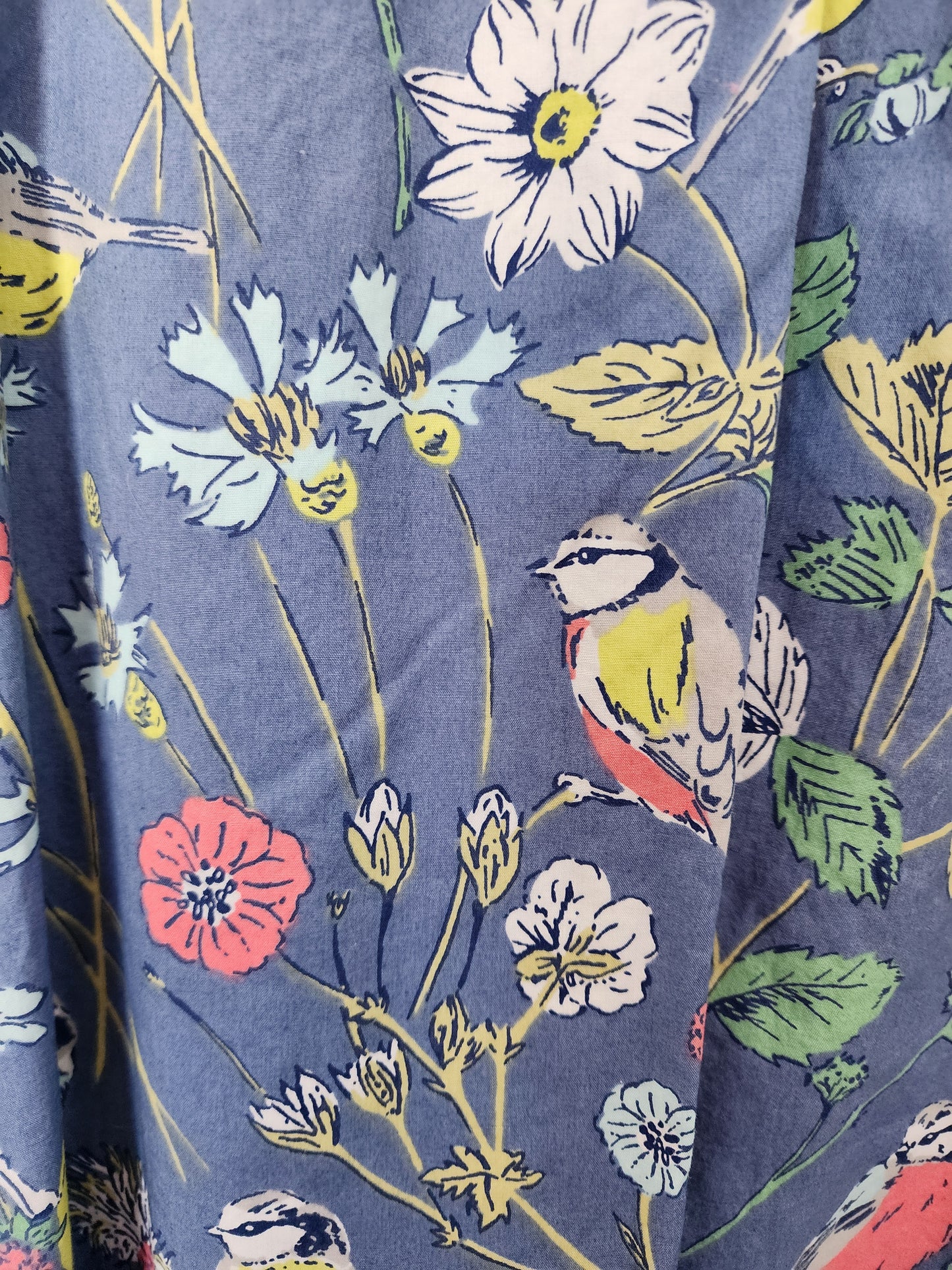 Mini Boden Floral and Birds Dress, size 7/8 (kids)