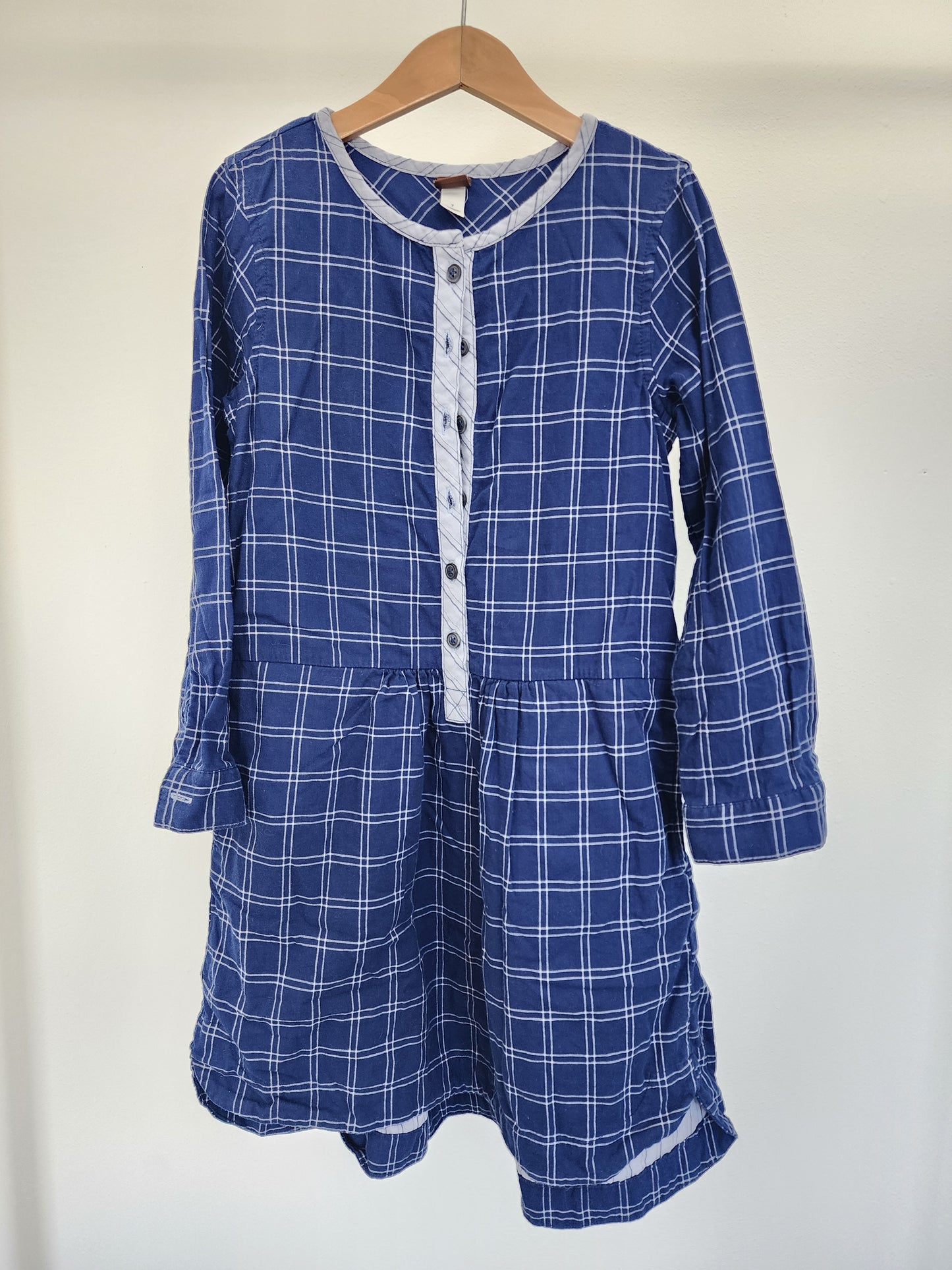 Tea Collection Blue Plaid Dress, size 7 (kids)